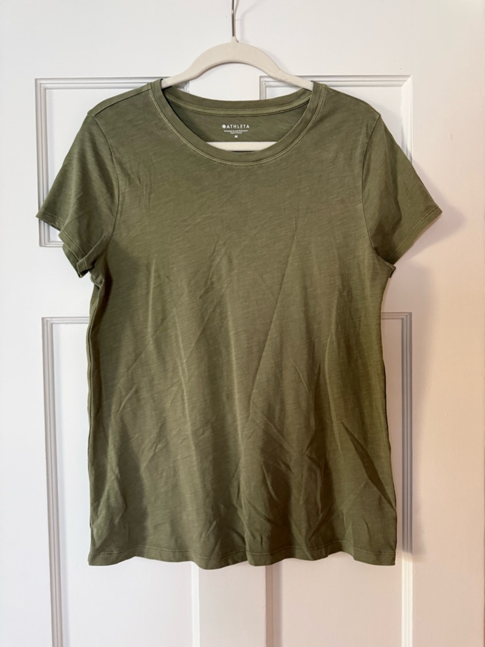 Athleta Olive Green Short Sleeve Crew Tee
